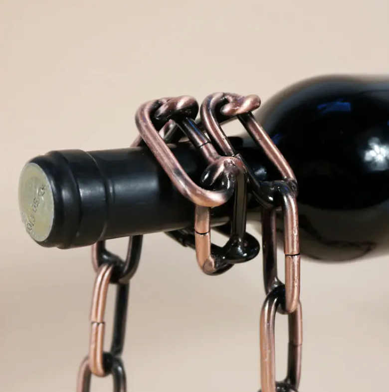 Portabottiglie di vino con catena di ferro magico