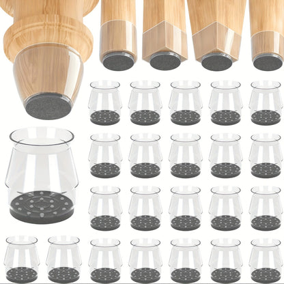 24 Pcs Chair Leg Floor Protectors with Felt Pads – Anti-Scratch and Noise Reduction for Hardwood and Laminate Floors!