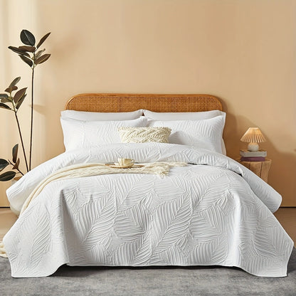 3pcs Elegant Microfiber Quilt Set – Comfort, Style, and Soundwave Technology for All Seasons!