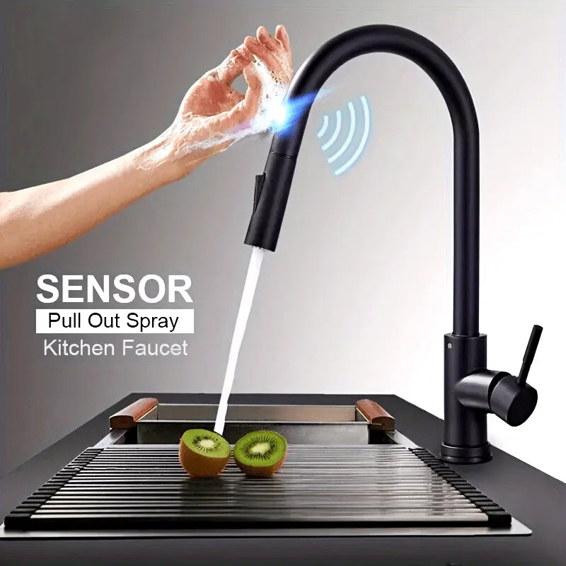 AquaTouch Pro Smart Kitchen Faucet with Touch Sensor, Modern Design, and Water-Saving Technology!