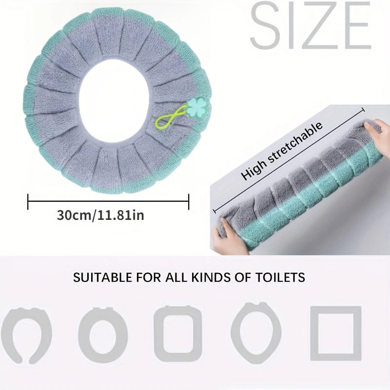 4Pcs Soft Toilet Seat Cover Pads – Comfort, Warmth, and Practicality for Your Bathroom!