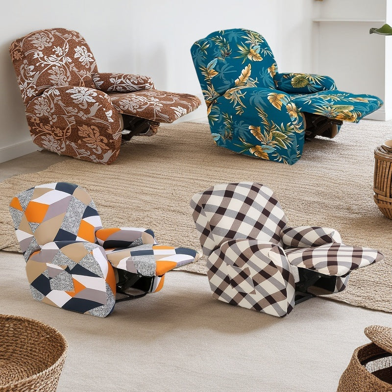 4Pcs/set Milk Stretch Recliner Sofa Covers – Elastic, Washable, and Stylish Protection for Your Living Room!