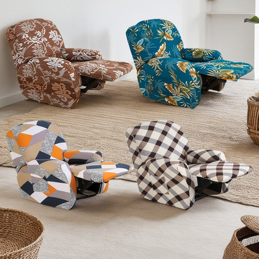 4Pcs/set Milk Stretch Recliner Sofa Covers – Elastic, Washable, and Stylish Protection for Your Living Room!