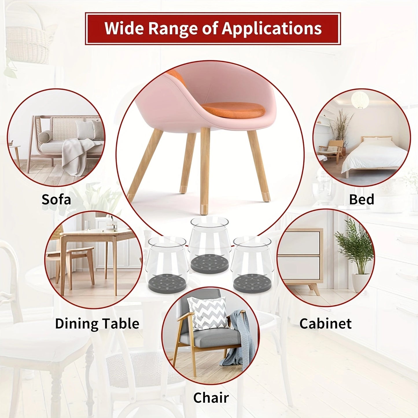 24 Pcs Chair Leg Floor Protectors with Felt Pads – Anti-Scratch and Noise Reduction for Hardwood and Laminate Floors!