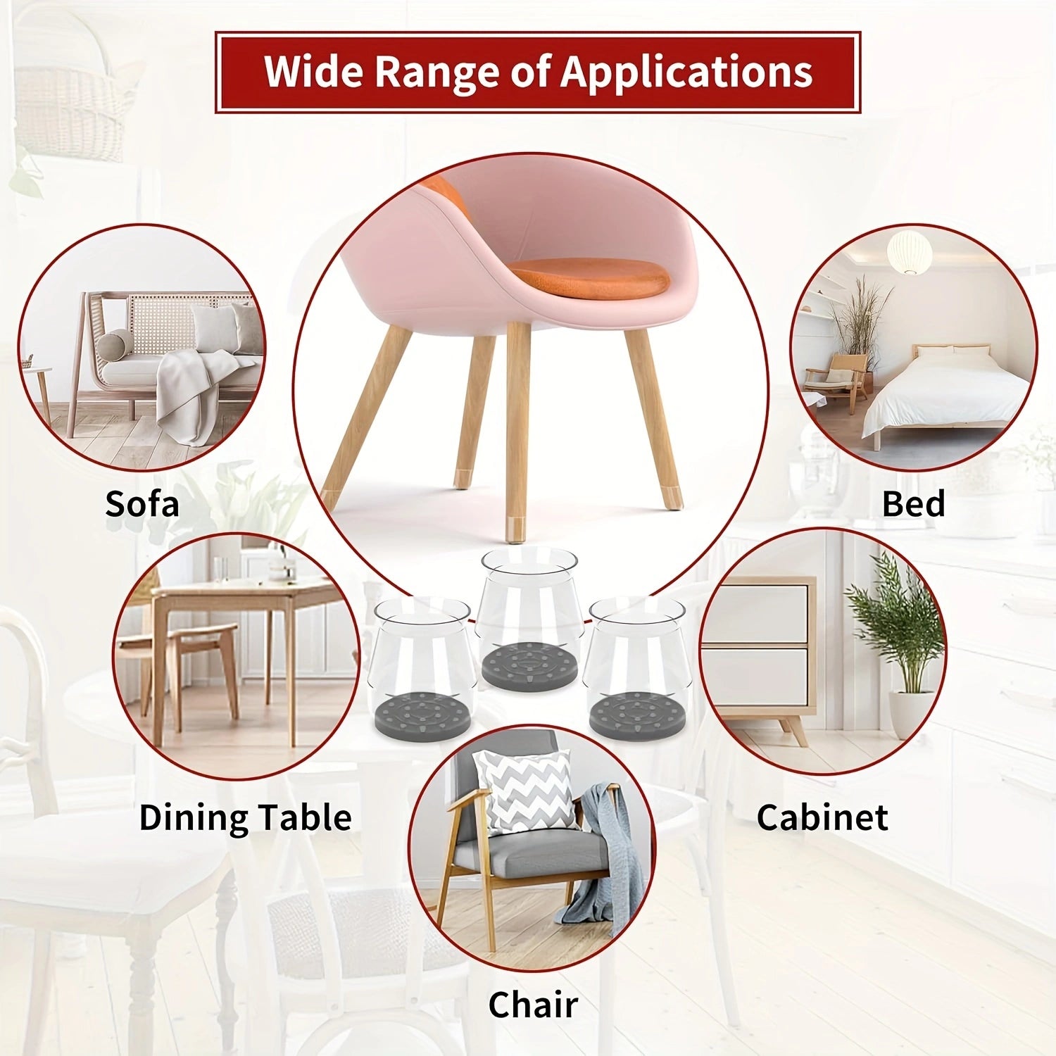 24 Pcs Chair Leg Floor Protectors with Felt Pads – Anti-Scratch and Noise Reduction for Hardwood and Laminate Floors!