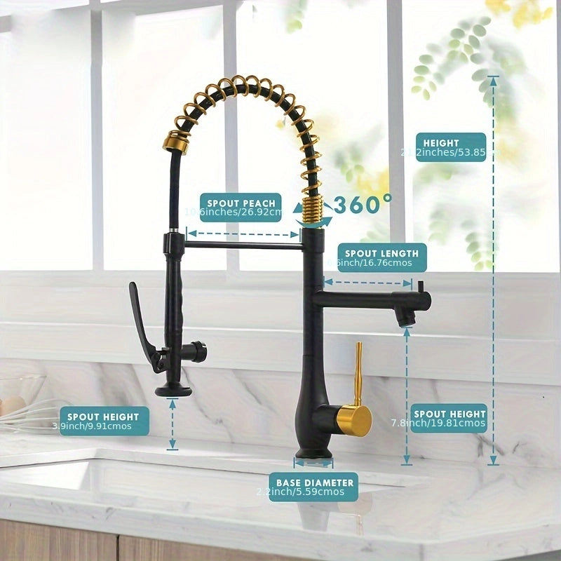 SteelFlow Duo – High Pressure Kitchen Faucet with Dual Head and Stainless Steel Design!