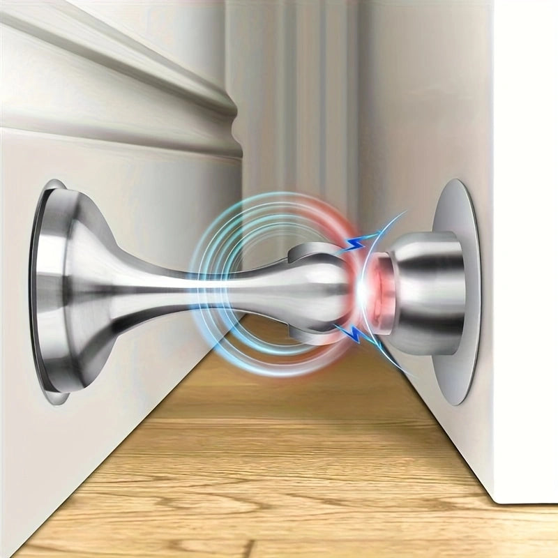 Stainless Steel Magnetic Door Stoppers – No-Drilling Wall and Floor Mounting, Practical and Durable!