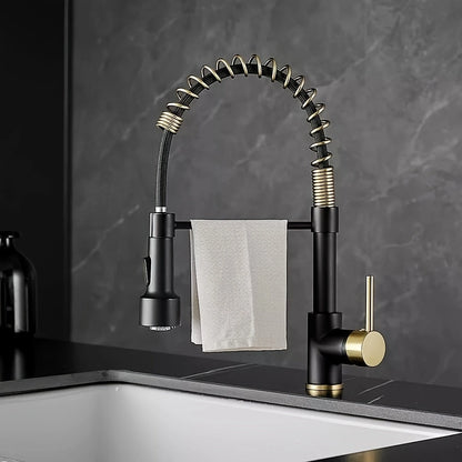 AquaPro 360 – 360° Rotating Kitchen Faucet with Pull-Down Sprayer and Modern Design for Home or Commercial Use!