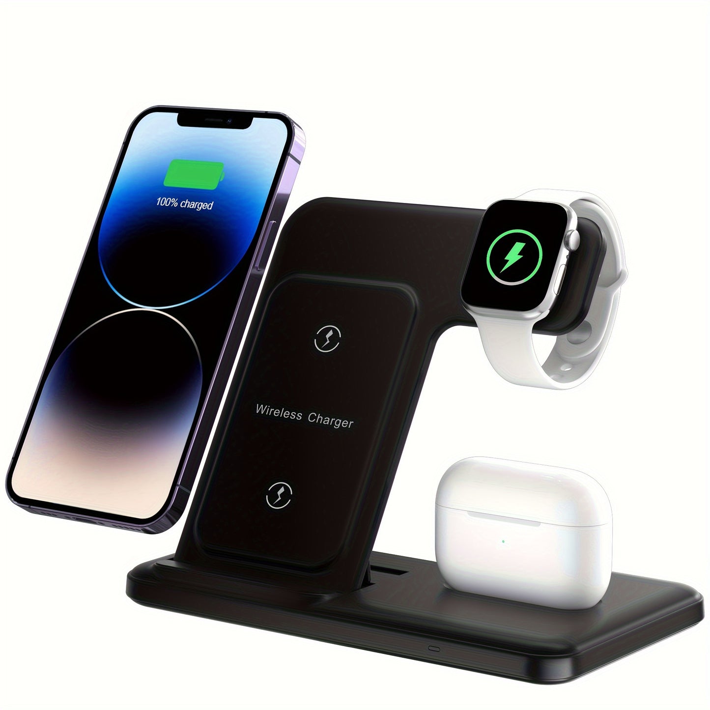 3-in-1 Foldable Wireless Charger – Fast Charging Station for iPhone, Apple Watch & AirPods