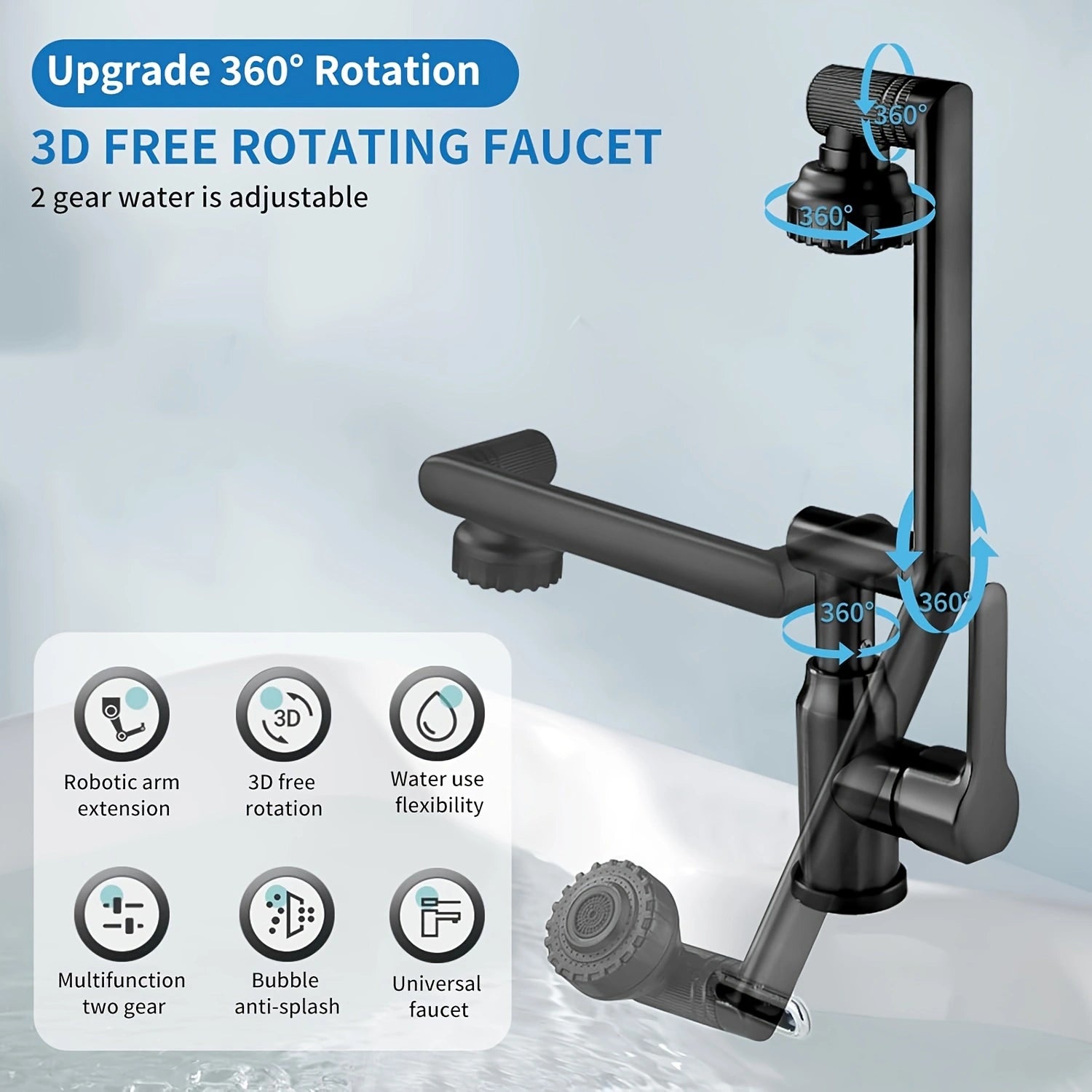 AquaSwivel Pro – Matte Swivel Faucet for Kitchen and Bathroom with 1080° Rotation and Modern Design!