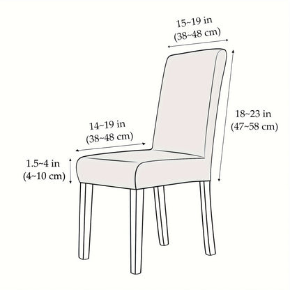 4/6Pcs T-shaped Shaking Grain Velvet Elastic Dining Chair Covers