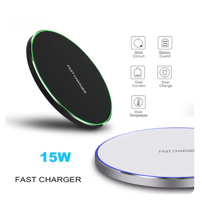 Fast Wireless Charger – 15W Ultra-Thin Charging Pad