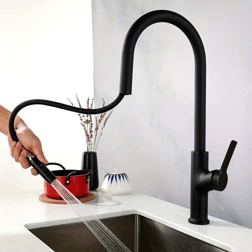 High-Quality Kitchen Faucet with Pull-Down Sprayer – Modern Design, 360° Rotation, and High Performance for Any Space!