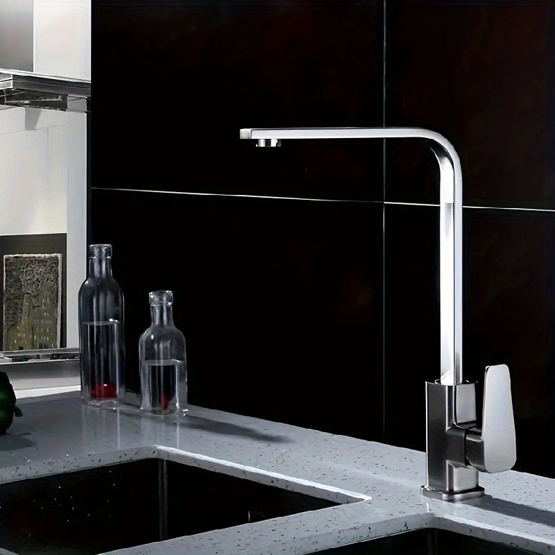AquaHarvest Pro – Rotatable Faucet for Vegetable Sinks with Modern Design and Hot & Cold Water Control!