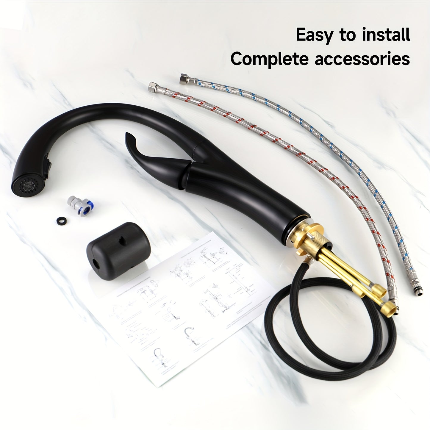 Soqo Flex – Pull-Out Kitchen Faucet with 360° Rotation and Modern Design for Home or Commercial Use!