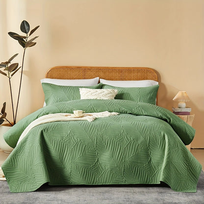 3pcs Elegant Microfiber Quilt Set – Comfort, Style, and Soundwave Technology for All Seasons!