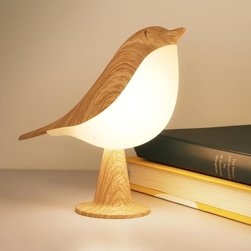 Touch-Controlled Bird Night Light – 3-Color Rechargeable LED Lamp