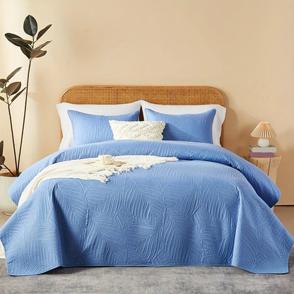 3pcs Elegant Microfiber Quilt Set – Comfort, Style, and Soundwave Technology for All Seasons!