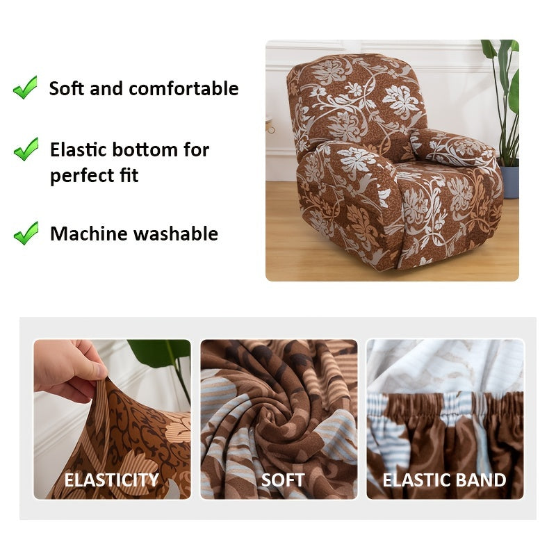 4Pcs/set Milk Stretch Recliner Sofa Covers – Elastic, Washable, and Stylish Protection for Your Living Room!