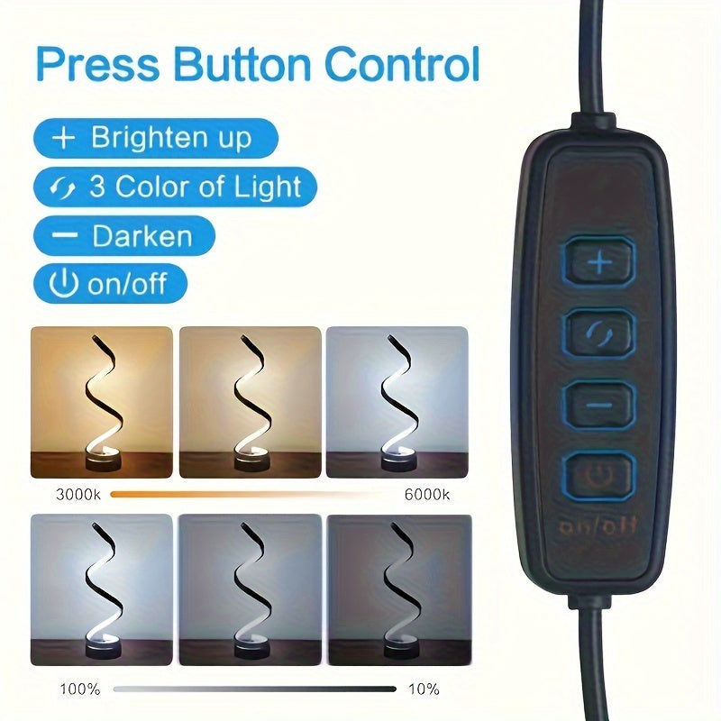 Vintage-Inspired Spiral LED Desk Lamp – Elegant &amp; Adjustable Lighting