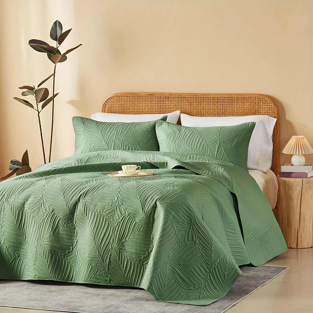 3pcs Elegant Microfiber Quilt Set – Comfort, Style, and Soundwave Technology for All Seasons!