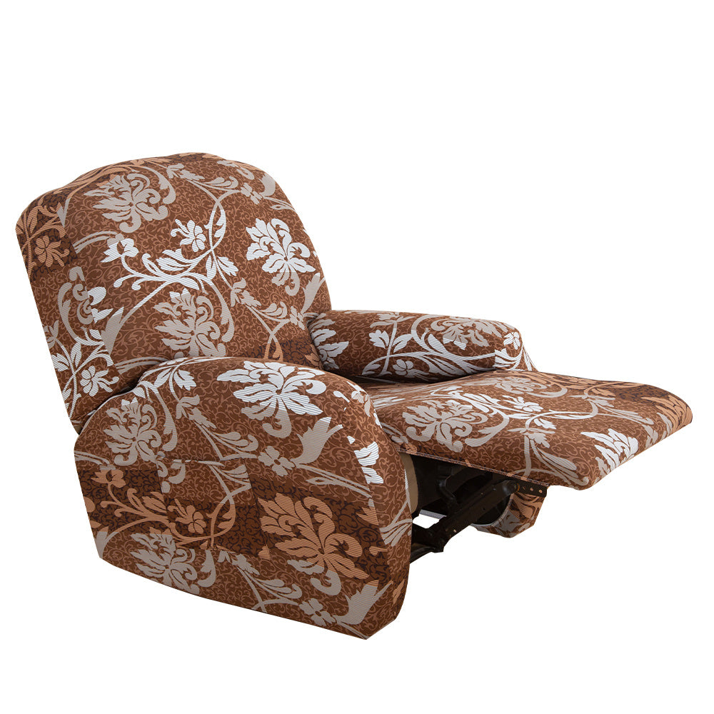 4Pcs/set Milk Stretch Recliner Sofa Covers – Elastic, Washable, and Stylish Protection for Your Living Room!