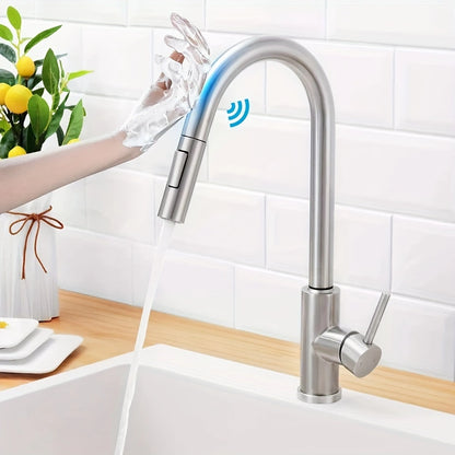 AquaTouch Pro Smart Kitchen Faucet with Touch Sensor, Modern Design, and Water-Saving Technology!