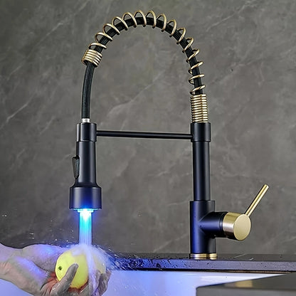 AquaPro 360 – 360° Rotating Kitchen Faucet with Pull-Down Sprayer and Modern Design for Home or Commercial Use!