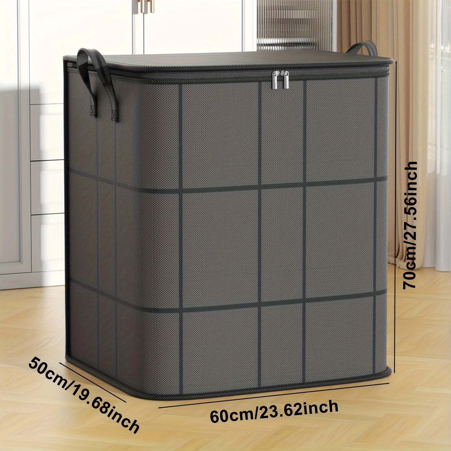 Large Capacity Casual Style Non-Woven Foldable Storage Bag – Organize Clothes and Blankets with Style!