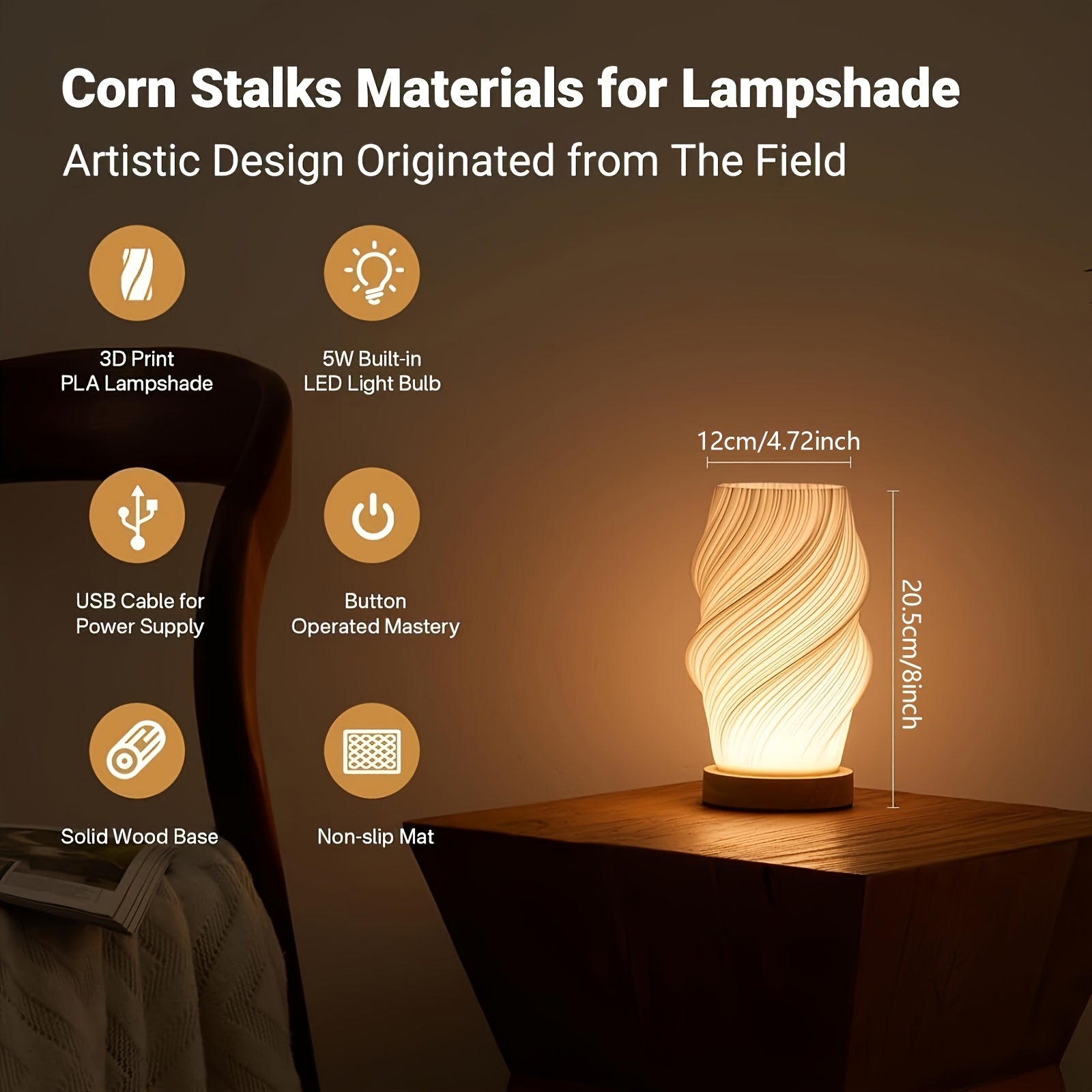 Dimmable Bedside Lamp – Elegant Lighting for Small Spaces