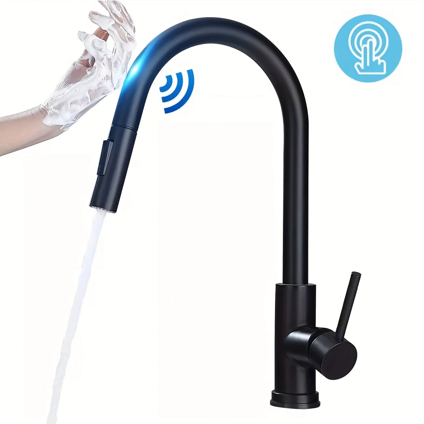 AquaTouch Pro Smart Kitchen Faucet with Touch Sensor, Modern Design, and Water-Saving Technology!