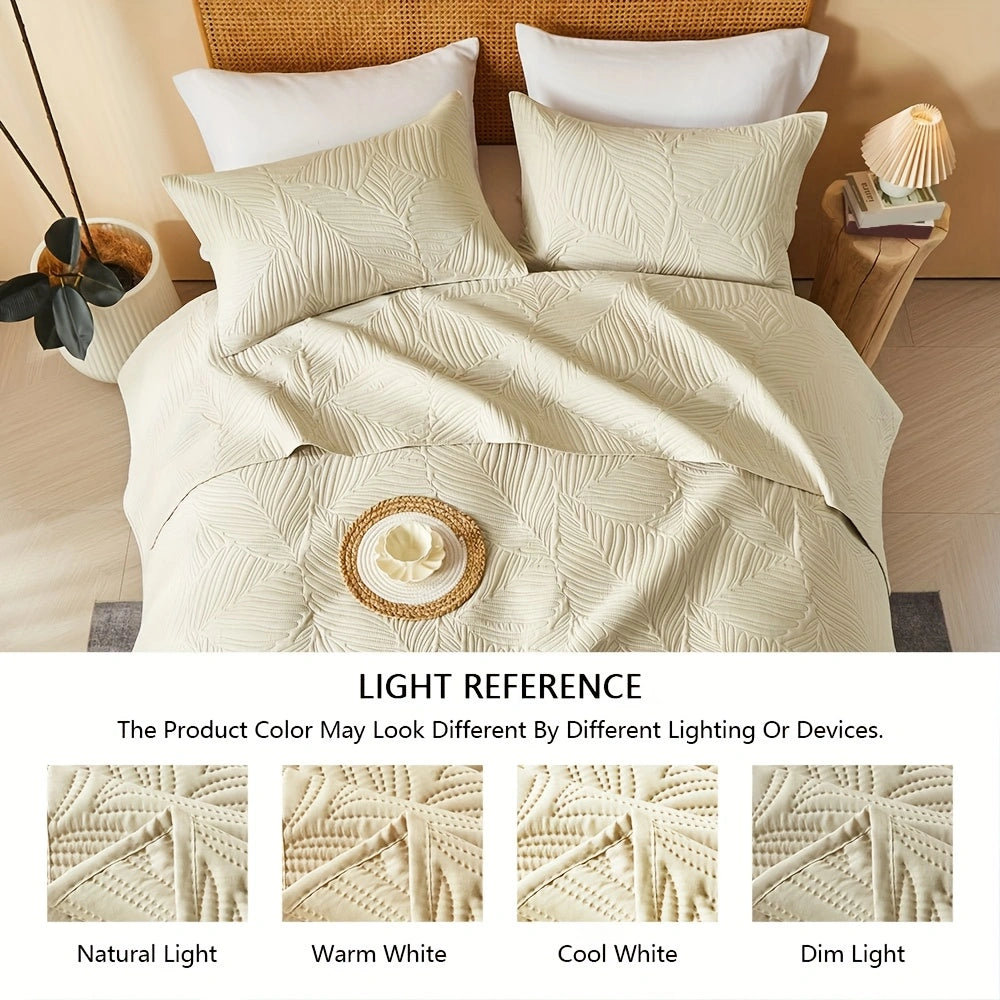 3pcs Elegant Microfiber Quilt Set – Comfort, Style, and Soundwave Technology for All Seasons!